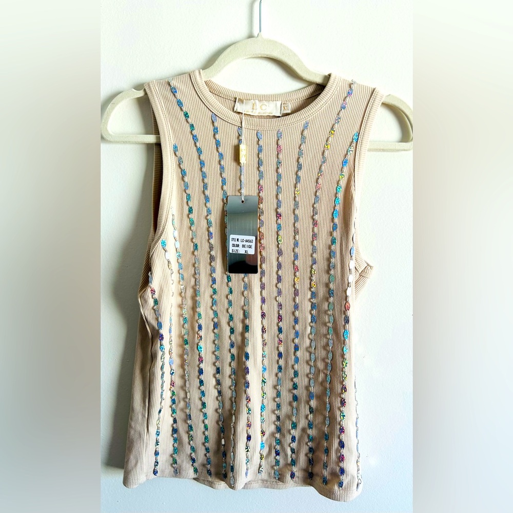 PARTY 🎉 VIBES SEQUINED TANK FESTIVAL WEAR !